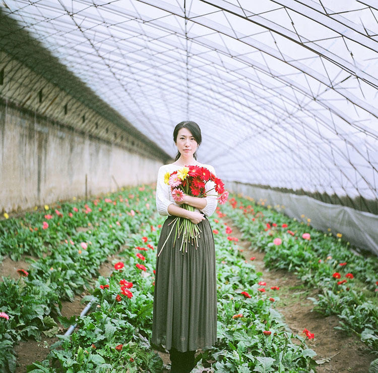 花棚中的唯美少女
