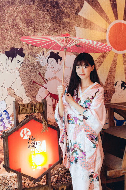 北海道的和服少女