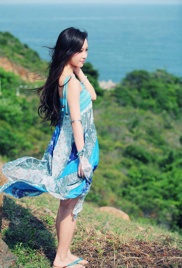 美模龚婉慈吊带长裙