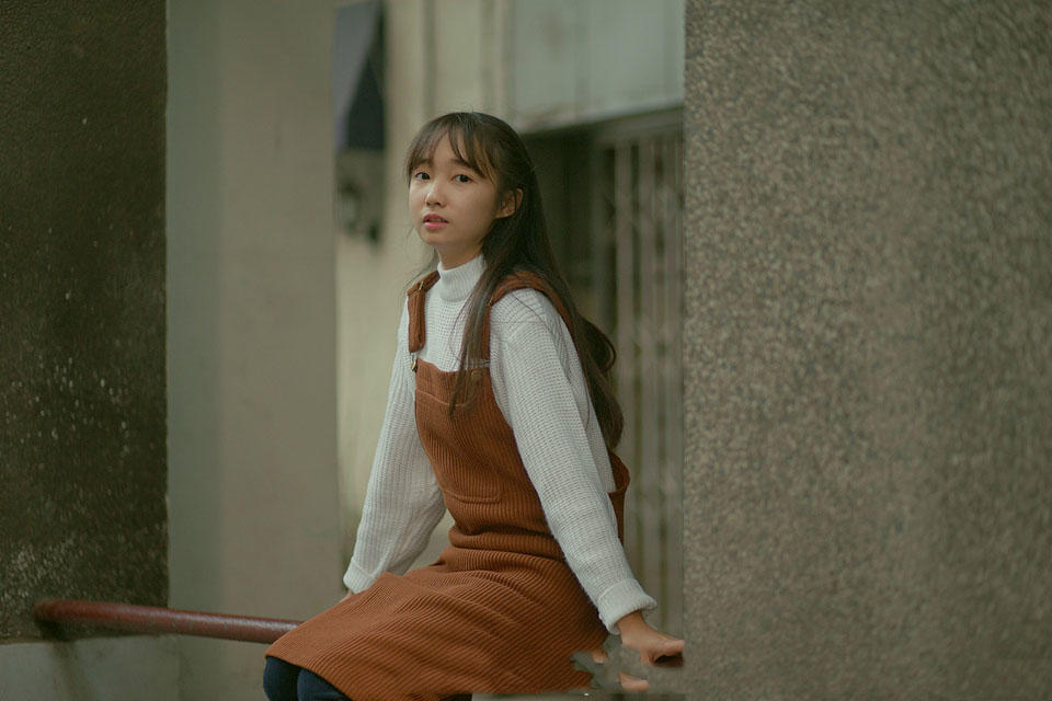 甜美少女的户外