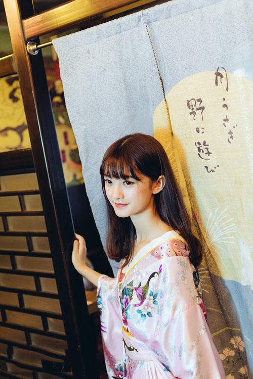 北海道的和服少女