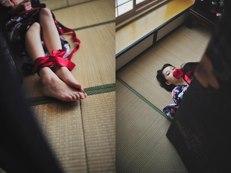 充满忧伤的和服少女